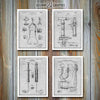 Doctor's Equipment Set of 4 Patent Art Prints Gray