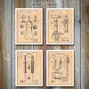 Doctor's Equipment Set of 4 Patent Art Prints Antique Paper