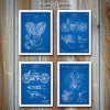 Harley Davidson Set of 4 Patent Prints Blueprint