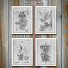 Henry Ford 2 - Set of 4 Patent Prints Gray