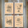 Henry Ford Set of 4 Patent Prints Antique Paper
