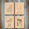 Ice Hockey Set of 4 Patent Prints Antique Paper