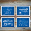Railroad Set Of 4 Patent Prints Blueprint