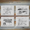 Railroad Set Of 4 Patent Prints Gray