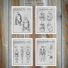 Toy Action Figure Set of 4 Patent Prints Gray