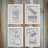 Steve Jobs Apple Set of 4 Patent Prints Gray