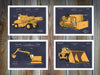 Construction Set of 4 Colorized Patent Prints Blackboard