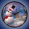 Snowman Greetings LED Clock