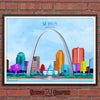 St Louis Art Print, Missouri Wall Art, Skyline Watercolor Art Print