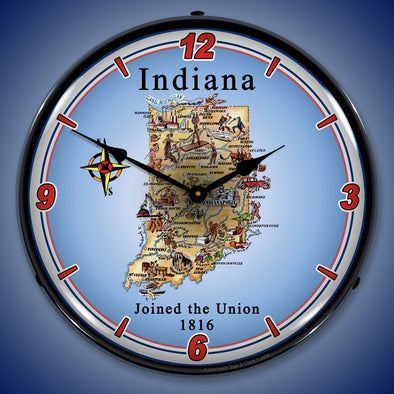 State of Indiana LED Clock