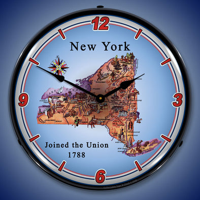 State of New York LED Clock