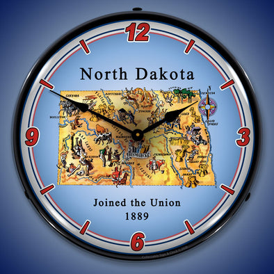 State of North Dakota LED Clock