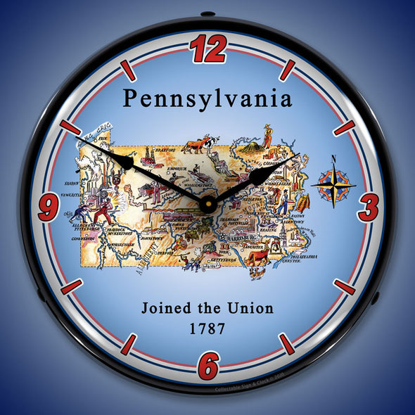 State of Pennsylvania LED Clock