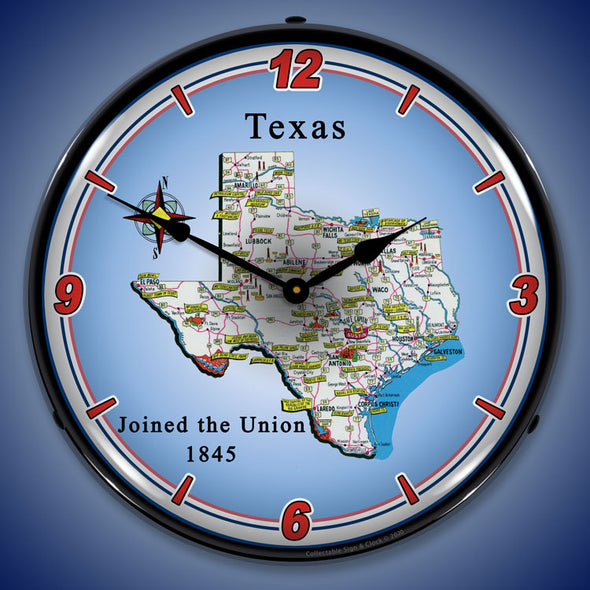 State of Texas LED Clock
