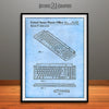 Steve Jobs Apple Computer Keyboard Patent Print Light Blue