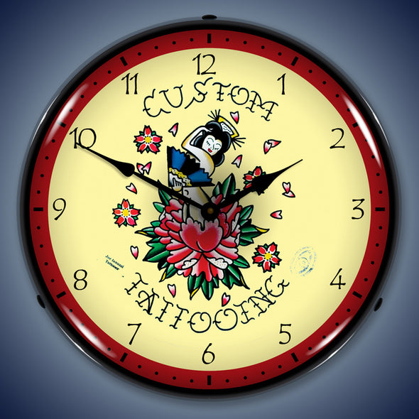 Tattoo Rose LED Clock