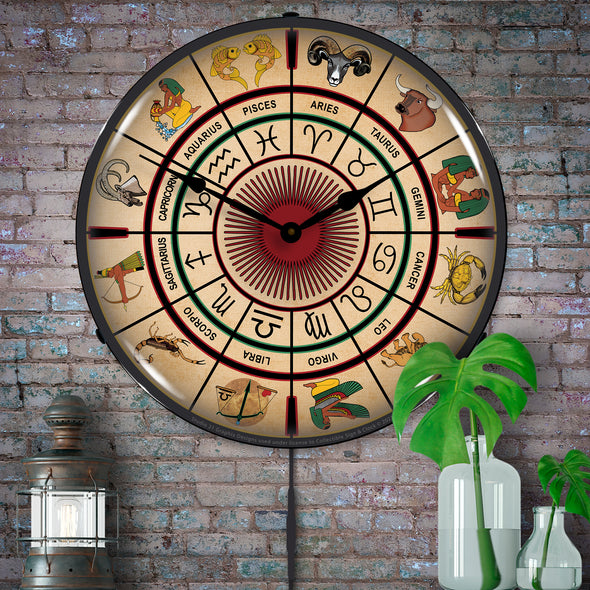 Zodiac Astrological Chart 1 LED Clock