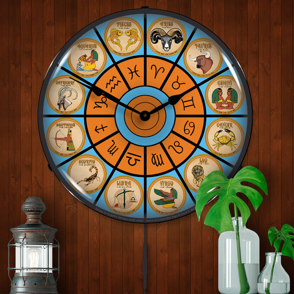 Zodiac Astrological Chart 2 LED Clock
