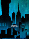 detailed view of New York At Night Skyline Watercolor Art Print