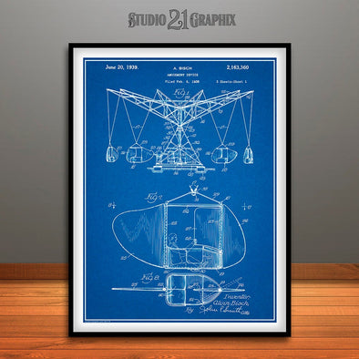 1936 Amusement Ride Patent Print Blueprint
