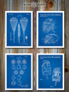Lacrosse Set of 4 Patent Prints Blueprint