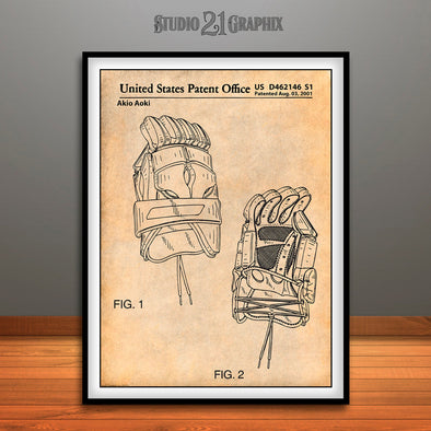 2001 Lacrosse Gloves Patent Print Antique Paper