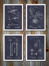 Vintage Dentist's Patent Prints Set Of 4 Blackboard