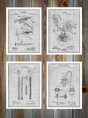 Vintage Dentist's Patent Prints Set Of 4 Gray