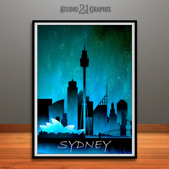 Sydney, Australia Skyline Watercolor Art Print