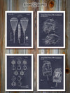 Lacrosse Set of 4 Patent Prints Blackboard