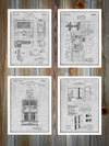 Carrier Air Conditioning Set of 4 Patent Prints Gray