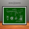1922 Thompson Submachine Gun Patent Print Green