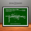 1992 Israeli Dual Feed Light Machine Gun Patent Print Green