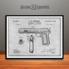 1902 Colt Automatic Pistol Patent Print Gray