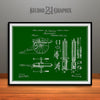 1865 Gatling Machine Gun Patent Print Green