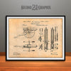 1865 Gatling Machine Gun Patent Print Antique Paper