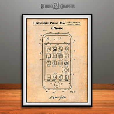 2006 Apple iPhone Patent Print Antique Paper