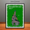 Disney Cinderella's Castle Colorized Patent Print Green