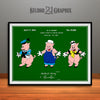 Walt Disney Three Little Pigs Colorized Patent Print Green