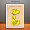 1981 Colorized Rubber Ducky Patent Print Antique Paper