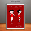 1931 Colorized Betty Boop Patent Print Red