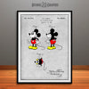 1930 Walt Disney Mickey Mouse Colorized Patent Print Gray