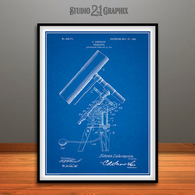 1906 Lohmann Telescope Patent Print Blueprint