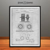 1891 Tesla Electro Magnetic Motor Patent Print Gray