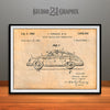 1962 Porsche 356 Patent Print Antique Paper