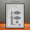 1890 Cricket Bat Patent Print Gray