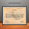 1906 Wright Brothers Flying Machine Patent Print Antique Paper