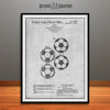 1964 Soccer Ball Patent Print Gray