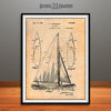 1927 Herreshoff Sail Boat Patent Print Antique Paper