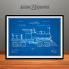 1891 Huber Locomotive Engine Patent Print Blueprint